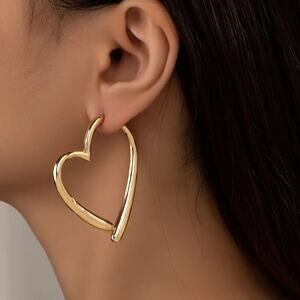 NEW Gold Heart Hoop Earrings, Chic & Simple Everyday Jewelry, hoops
